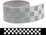 2" Safety Silver Reflective Iron on Fabric Clothing Tape Stripe Heat Transfer Vinyl Film M06, 2" x 33ft