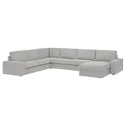 KIVIK corner sofa, 6-seat w chaise longue, Tallmyra white/black