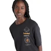 在飛比找森森購物網優惠-Timberland 女款黑色LOGO印花寬鬆短版短袖T恤A