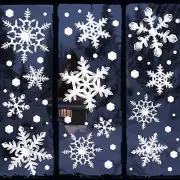 Ivenf Christmas Decorations Indoor, 8 Sheets Extra Large Snowflakes Window Cl...