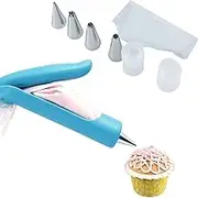 Daseeme Cake Decorating Pen Tool Kit Icing Piping Tool Kit with 4 Different-Shaped Nibs 4 Nozzles Decorative Bag 2 CouplerDIY Cake Deco Tools Kit Pastry Icing Pen Piping Kit Bag1(5pc)