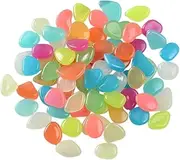 B Baosity 50Pcs Luminous Stones Glow in The Dark Rocks Landscaping DIY Crafts Garden Pebbles Luminous Pebbles for Yard Walkway Pathway Decoration, Mixed Color