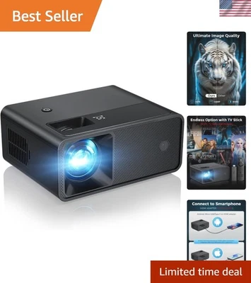 Portable Mini Projector - 1080P HD, Built-in Speakers, Ideal for Movies & Gaming