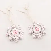 White Wooden Snowflake Christmas Ornaments 10pk