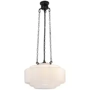 Brunswick Art Deco 3 Chain Pendant Lights Black Moulins Lighting Retro Period