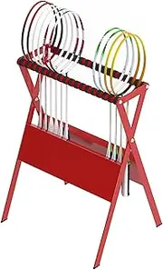 Tennis Racket Storage Rack - Floor-Standing Organizer for Home Garage - Store, Train, and Hold Tennis Balls - Youth Kids Racket Equipment - Sports Training Holder,Red