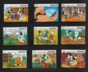 MONGOLIA 1987, SERIE COMPLETA 9 VALORES Mi 1423/31 - TEMA WALT DISNEY. MNH.