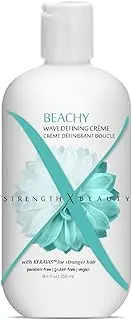 Strength x Beauty - Beachy Wave Defining Crème - Thermal Protection Cream to Prevent Frizz - Vegan Paraben-Free Formula w/ Keravis PE (8.4)
