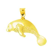 14K Gold Manatee Pendant