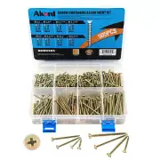Screw Chipboard Assortment Kit 505PCS Yellow Zinc 8 Sizes Home Repair DIY