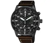 Citizen Eco-Drive Chronograph Brown Leather Strap Mens Watch CA0695-17E