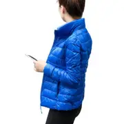 Nevenka Womens Lightweight Puffer Jacket Winter Stand Collar Short Coat-Royal Blue
