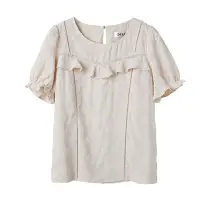 在飛比找Yahoo!奇摩拍賣優惠-新品DITA/JOAN/abito米白色造型上衣0918 U