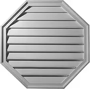Ekena Millwork GVOC30X30F 30-Inch W x 30-Inch H x 2 1/2-Inch P Octagon Gable Vent Louver, Functional