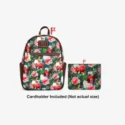 Loungefly Disney Robin Hood Cast Forest Floral Mini Backpack and Cardholder