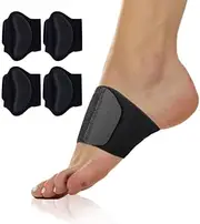 2 Pcs Arch Support Brace, Adjustable Foot Arch Support with Soft Elastic Silicone Pads Flat Feet Support Relief & Foot Care, Arch Support Ideal for Flat Feet, High Arch & Fallen Arches Fits All Shoes