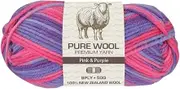 Yatsal Premium 3-Ply Pure Wool Yarn 50 g, Pink/Purple