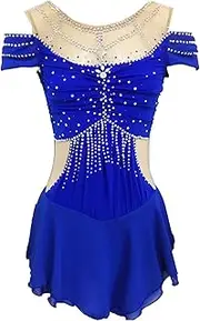 [Zagitova] Ice Figure Skating Dress for Girls Team Breathable Women Competition Dance Clothing with Shiny Rhinestone