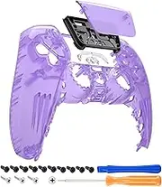 eXtremeRate Clear Atomic Purple Touchpad Front Shell Compatible with p s 5 Controller BDM-010 BDM-020 BDM-030 BDM-040 BDM-050, Replacement Shell Custom Touch Pad Cover Compatible with p s 5 Controller