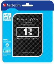 VERBATIM 1TB 2.5\' USB 3.0 Black Store\'n\'Go HDD Grid Design
