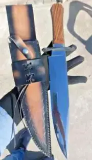 Custom Handmade Alamo Musso Bowie Knife Full Tang Mirror Polish Knife D2 Steel