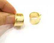 Hammered Gold Ring Blank Base Bezel Cabochon Settings Epoxy Mounting 10mm G17501