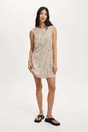 [Cotton On Women] Cotton On Women - Haven High Neck Mini Dress - Riley leopard 10 RILEY LEOPARD