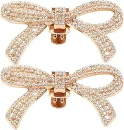 [FRCOLOR] 1Pair Rhinestone Bow Shoe Clips for Women Decorative Shoe Accessories for Heels Flats and Pumps Versatile Shoe Decorations for Weddings Parties and Casual Outings Durable