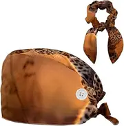 [YTYVAGT] Scrub Caps Women,Scrub Hats Suitable for Women,Jungle Animal Leopard Pattern