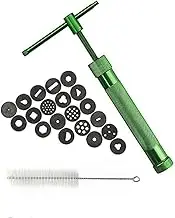 Clay Extruders, Stainless Steel Clay Extruder Sugar Paste Extruder Cake Fondant Decorating Tool Set, Clay Gun Extruder with 20 Unique Disc Designs(Green)