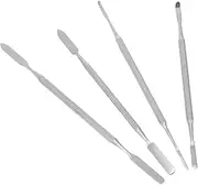 minkissy 4pcs Palette Knife Manicure Tools Sculpting Tools Cuticle Kit Z Palette Magnetic Tool Steel Make up Spatula Tool Cuticle Pusher Nail Polish Plate Stainless Steel Stirring Rod