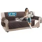 100% Waterproof Couch Covers for 3 Cushion Couch Modern Sofa Chocolate/Beige