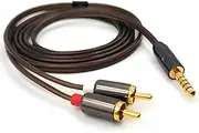 Earmax 6N OCC 2.5mm 4.4mm 3.5mm to 2RCA Balanced Cable 1.6ft Compatible with Phone PC TV Audio Player Power Amplifier