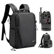 Camera Backpack Bag Waterproof - Photography Backpack Small Metallic Black