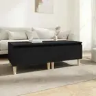 Side Coffee Table Stylish End Accent Tables With Drawer Smooth Surface Black 2PC