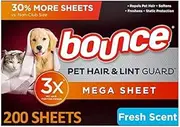 Member Mark Bounce Pet Hair and Lint Guard Mega Dryer Sheets with 3X Pet Hair Fighters, Fresh Scent (200 ct.)