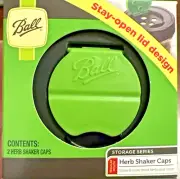 Ball Herb Shaker Caps Stay-Open Lid Design Herbs Spices Jar Storage Series NIB