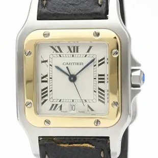 [二手] 【日本直送】拋光卡地亞 Santos Galbee 18K 金鋼石英男士手錶 187901 BF555360