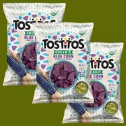 Tostitos ORGANIC BLUE CORN Tortilla Chips Snacks, 10 oz. Gluten Free (3 Bags)