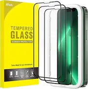 [JETech] Full Coverage Screen Protector for iPhone 13/13 Pro 6.1-Inch, Black Edge Tempered Glass Film with Easy Installation Tool, Case-Friendly, HD Clear, 3-Pack