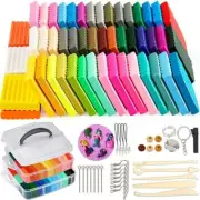 86x Polymer Clay Oven Bake 50 Colour Craft Moulding Block Modelling Kit DIY Kids