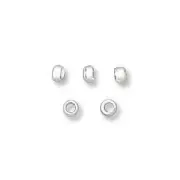 1mm inside diameter, 1.5mm OD, silver plated crimp beads, 1/10oz ~170 pcs