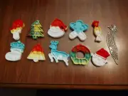 10 Pcs Christmas Holiday Keychains Popit Fidget Toy Popper Mini Bubble Sensory