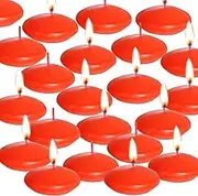 20 Pcs Floating Candles Centerpieces, 1.5 Inch Unscented Floating Candles Small Decoration for Valentine's Day, Thanksgiving, Wedding, Holiday, Parties and Home Decor (Red)