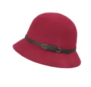 Women Lady 100% Wool Felt Hat Bucket Hat Adjustable Size