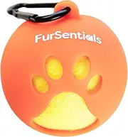 Dog Squeaky Tennis Ball with Silicone Dog Ball Holder for Dog Leash - with Carabinar Attachment Clip - Squeaky Dog Toy is a Dog Leash Accessory - Hands-Free Dog Walking Accessory_Orange Ball Buddy