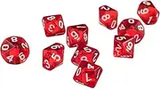Ronyme D10 Ten Sided Gem Dice for RPG Games 10Pcs Dice, Red