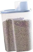 KICHOUSE Plastic Sealed Can with Lid for Cereal Storage Space Saving Kitchen Box for Dry Food Oatmeal Rice Ergonomic Grip Blue Color for Organizing Pantry