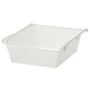 KOMPLEMENT metal basket with pull-out rail, white, 50x58 cm