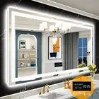 XXL Rouse LED Lighted Bathroom Mirror with Bluetooth Speaker/Time/Date Anti-fog